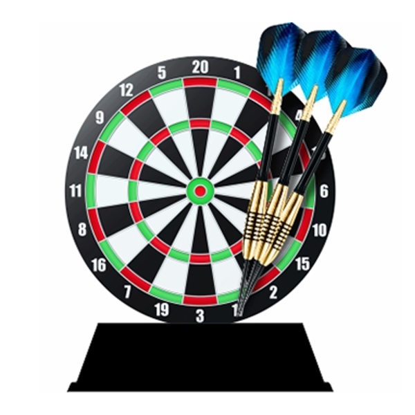 Houten Trofee Dartbord en Pijlen