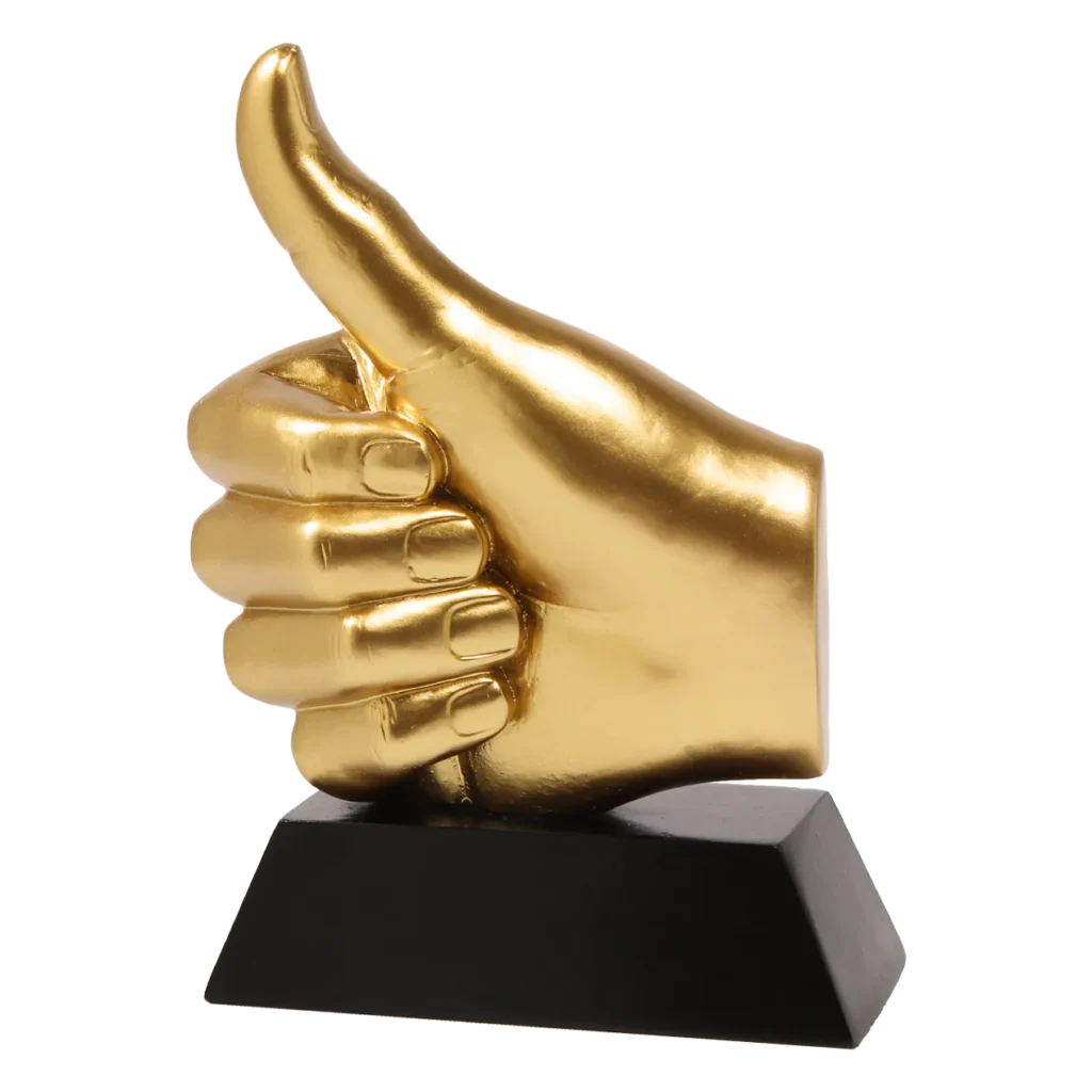 trofee duim omhoog