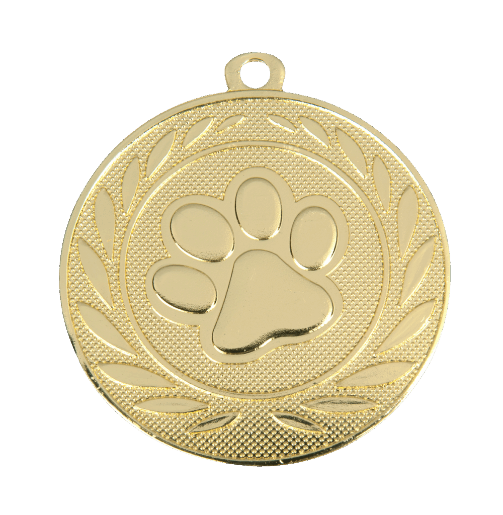 Mooie medaille met pootafdruk