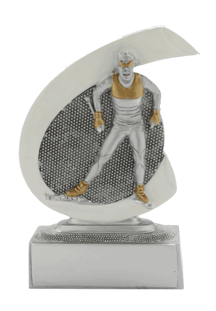 Skiër beeld voor kampioen